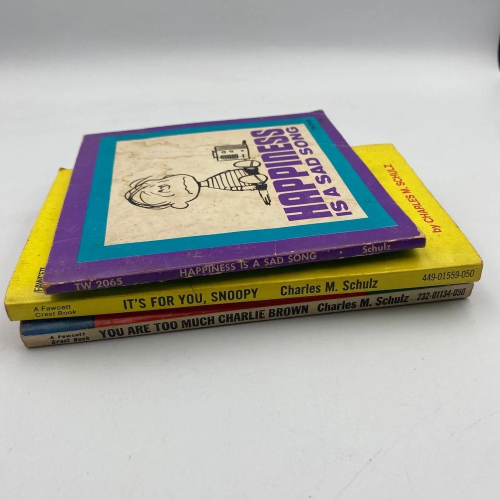 Vintage Peanuts Books Lot of 3 Charles M Schulz Snoopy Charlie Brown 1960s 1970s